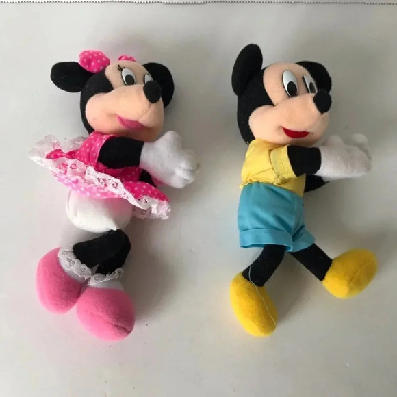 Disney MICKEY & MINNIE Mouse Gripper Grip Plush 1995 vintage lot 2 - Picture 2 of 8